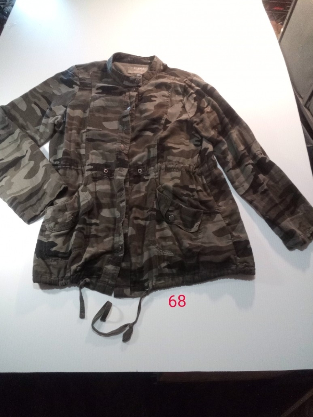 Torrid Women's Size L Green Black Camo Military Jacket Snap Pockets
